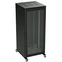 Разобранный напольный 19 IT-CQE 24U 600х1200х600, двери стекло + сплошная, RAL9005 | код R5IT2466GSB | DKC