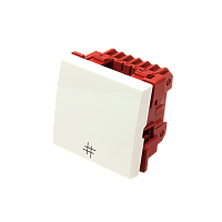 Переключатель перекрестный, значок решетка, Mosaic 45х45, белый | код LAN-EC45x45-S14-WH | LANMASTER