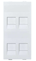 Connect Адаптер на 4 RJ45 CJ545U(FM)/ CJ546U(FM) шторки CIMA-модуль 52x108мм SC белый | код S76C-9 | Simon