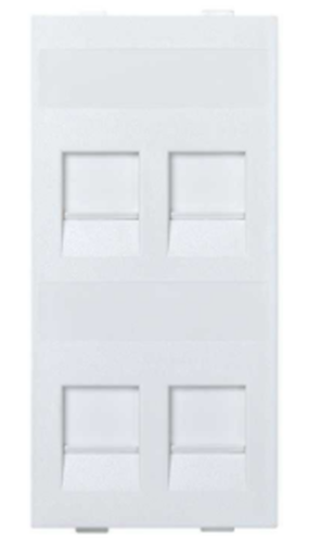 Connect Адаптер на 4 RJ45 CJ545U(FM)/ CJ546U(FM) шторки CIMA-модуль 52x108мм SC белый | код S76C-9 | Simon
