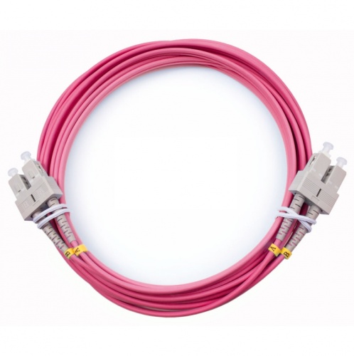 Патч-корд оптический LANMASTER, дуплексный, SC/PC-SC/PC, OM4, LSZH, 5.0 м | код LAN-2SC-2SC/OM4-5.0 | LANMASTER