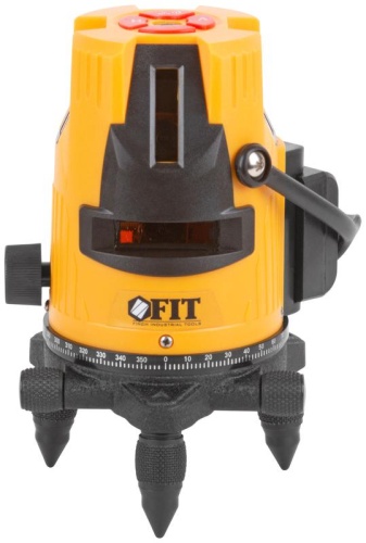 Уровень лазерный самоуспокаивающийся, зеленые лучи, горизонталь + 4 вертикали, диапазон 20 м, Li-Ion аккум., 2 уровня яркости, без треноги, коробка | код 18635 | FIT