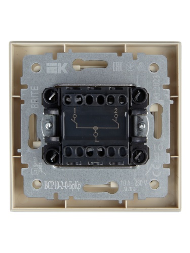 BRITE Выключ. 2-кл. 10А в сб. ВСР10-2-0-БрКр беж. IEK | код BR-V20-0-10-K10-F | IEK фото 5