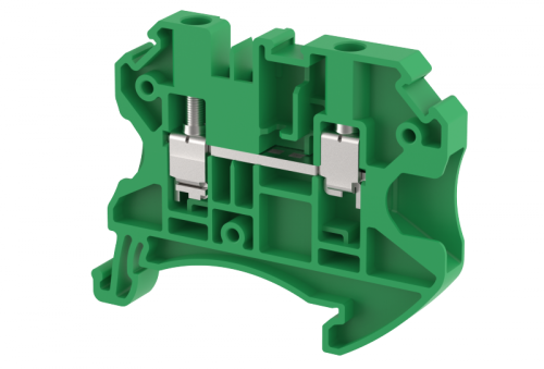 Клемма проходная винтовая 4 мм2, на 2 подключения, зеленая TQ4-GREEN | код 1203010003 | Elmex