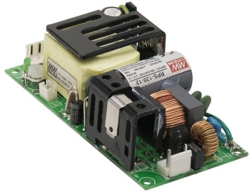 Источник питания AC-DC med, 120Вт, вход 80…264V AC, 47…63Гц /113…370В DC, выход 15В/5.6…8A (без вентилятора/с вентилятором), изоляция 4000V AC, открытая плата 101.6х50.8х29 мм, -30…+70С | код RPS-120-15 | MeanWell