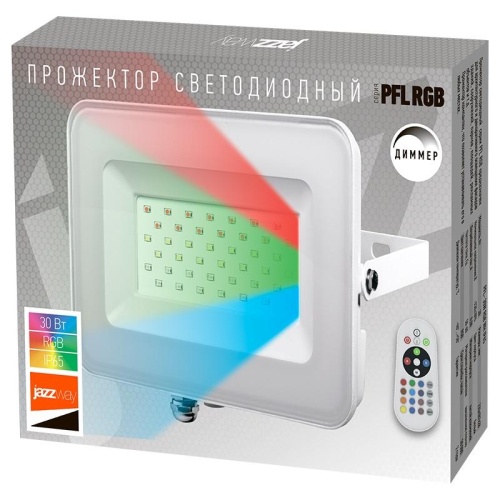 Прожектор светодиодный ДО-30w RGB IP65 белый корпус | код 5012103 | JazzWay фото 5