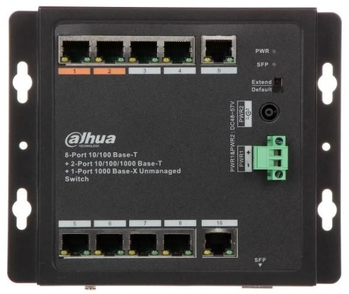 Коммутатор Dahua DH-PFS3111-8ET-96-F 10x1Гбит/с 6PoE+ 2PoE++ 96W неуправляемый | код 1546757 | Dahua