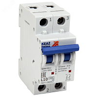 Выключатель автоматический двухполюсный 25А Z 6кА AC OptiDin BM63-2Z25-УХЛ3 | код 260762 | КЭАЗ