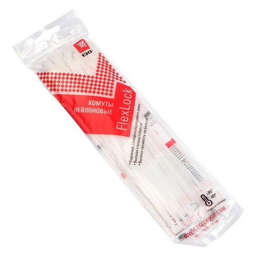 Хомут P6,6 стандартный (б), 3,6x300 (50шт) FlexLock PROxima | код plc-fl-ctsw-3.6x300-r | EKF Хомут P6,6 стандартный (б), 3,6x300 (50шт) FlexLock PROxima | код plc-fl-ctsw-3.6x300-r | EKF