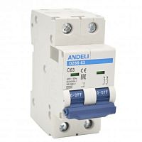 Автоматический выключатель DZ66-63/2P 25A 6kA х-ка C (ANDELI) | код ADL01-243 | ANDELI