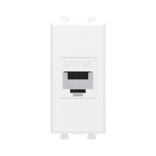 Розетка компьютерная 1мод. Avanti "Белое облако" RJ45 кат.5E без шторок модульная механизм | код. 4400661 | DKC