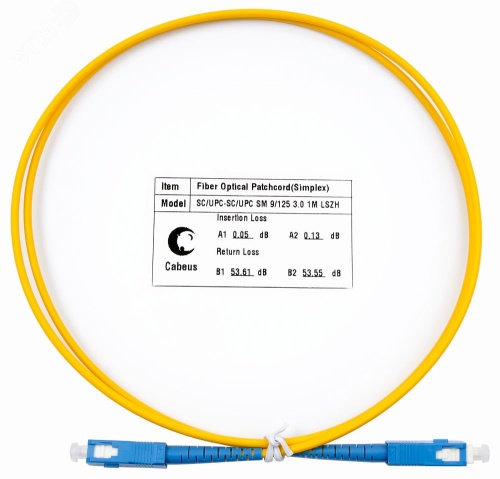 Шнур оптический simplex 1м SC-SC 9/125 sm LSZH | код FOP(s)-9-SC-SC-1m | Cabeus Шнур оптический simplex 1м SC-SC 9/125 sm LSZH | код FOP(s)-9-SC-SC-1m | Cabeus