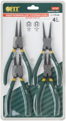 Разжим стопорных колец 170мм набор (уп.4шт) FIT 64760 фото 5 Разжим стопорных колец 170мм набор (уп.4шт) FIT 64760 фото 5