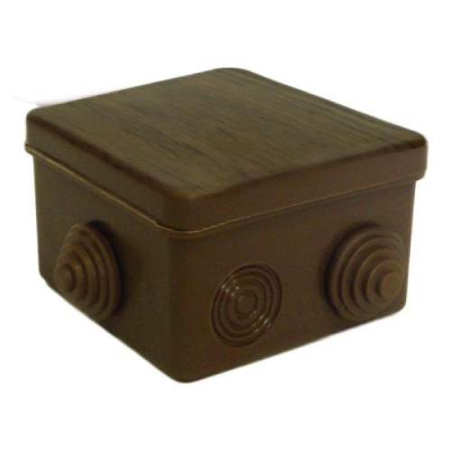 Коробка распаячная ОП 80х80х50мм с гермовводами темн. дерево Урал Пак КО-92018080-032 Коробка распаячная ОП 80х80х50мм с гермовводами темн. дерево Урал Пак КО-92018080-032