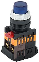Кнопка ABLFP-22 синий d=22мм неон/240В 1з+1р | код BBT20-ABLFP-K07 | IEK