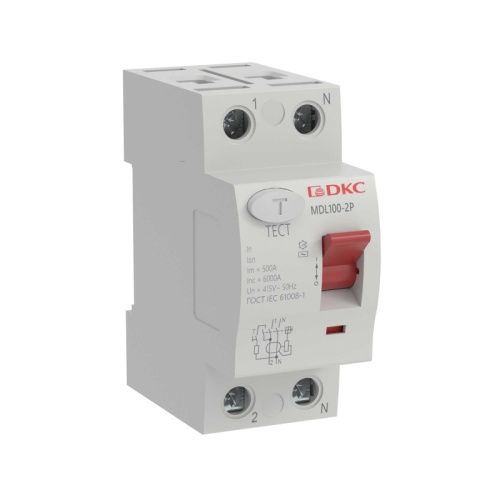 Устройство защитного отключения УЗО ВДТ YON MAX MDL100, 2P, 300mA, 25A, тип АC | код MDL100-2P4-25-AC | DKC