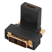 Переходник штекер DVI-D - гнездо HDMI, поворотный REXANT | код 17-6812 | REXANT
