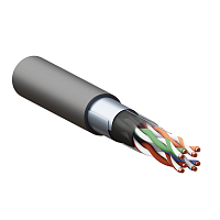 Кабель витая пара F/UTP кат.5E 4 пары 24 AWG solid внешн. LDPE черн. TERACOM PRO PRO | код TRP-5EFTP-04PE-BK-OUT3 | EKF