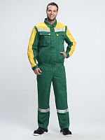 Костюм Сфера NEW (ткань Смесовая,210) полукомбинезон, зеленый/желтый, 48-50/ 182-188 | код 87468104 | Факел