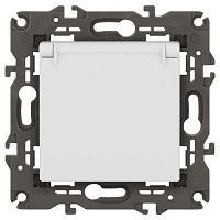 Розетка Elegance 14-2103-01М 16А 250В 2P+E Schuko защ. шторки с крышкой матов. бел. Эра Б0065808