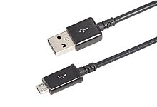 USB кабель microUSB длинный штекер 1 м черный | код 18-4268-20 | REXANT