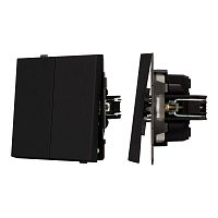 Механизм выключателя двухклавишный проходной SWT-TENDO-MKP2-SFPL-BK 230В 10А Arlight 054553