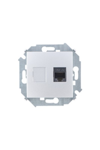 Розетка компьютерная RJ - 45 кат. 5e (AMP), алюминий (20 шт.) , S15, SIMON | код 1591551-033 | SIMON