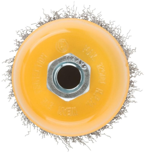 Кордщетка-чашка, гайка М14, волнистая проволока, нержавеющая сталь 75 мм | код 38842 | FIT фото 5