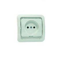 Розетка 1-м СП Mimoza 10А без заземл. без вставки бел. Makel 22002