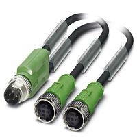 Кабель для датчика / исполнительного элемента SAC-4P-M12Y/2X 3,0-PUR/M12FSVP | код 1502086 | PHOENIX CONTACT