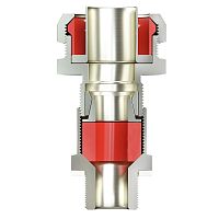 Взрывозащищенный кабельный ввод серии КАЕРМ для бронированного и небронированного кабеля в металлорукаве COSMEC Dn:20 М20х1,5 d:5,8-12мм.Никелированнаялатунь IP66/IP68 | код KAEPM2MHK-20 | DKC