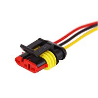 DJ7031-1.5-21 автомобильный разъем гнездо с проводом 20 см (3-контактный) | код 16-0313-9 | REXANT