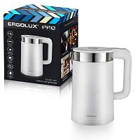 Чайник электрический ELX-KS11-C01 PRO нерж. сталь/пластик 1.8л 220-240В 2200Вт бел. | код 15329 | Ergolux