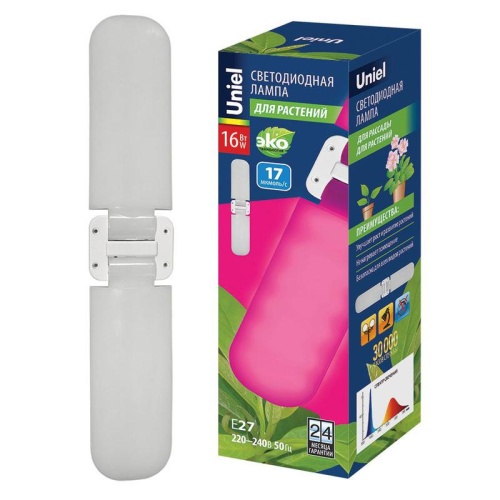 LED-P65-16W/SPSB/E27/FR/P2 PLP32WH Лампа светодиодная для растений. Форма P лепестковая, матовая. Спектр для рассады и цветения. Картон. ТМ Uniel фото 3