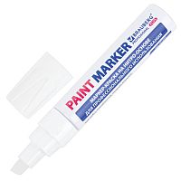Маркер-краска лаковый (paint marker) 8 мм, БЕЛЫЙ, НИТРО-ОСНОВА, алюминиевый корпус, BRAUBERG PRO PLUS JUMBO, 151454 | код 151454 | BRAUBERG