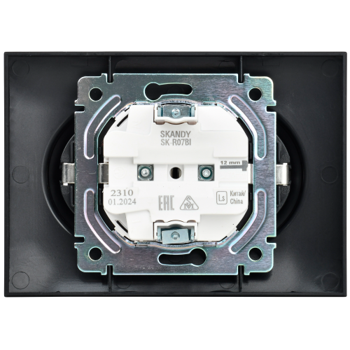 SKANDY Розетка 2-местная с заземлением с защитными шторками 16А в сборе SK-R07Bl черный IEKновинка | код SK-R24-16-K02-F | IEK фото 4