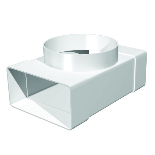 Соединитель Т-образный пластиковый для плоских каналов с фланцевыми воздухораспределителями 60х120/D100 | код 612ТФ10П | ERA