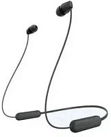 Гарнитура вкладыши Sony WI-C100 черный беспроводные bluetooth шейный обод | код 1886277 | SONY