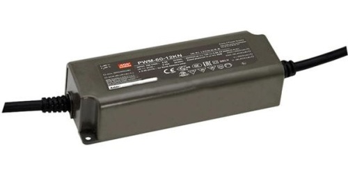 Источник питания AC-DC, 60Вт, вход 90…305В AC, 47…63Гц / 127…431В DC, выход 12В/5А, рег. вых 200…4000Гц, диммирование 0…100%, изоляция 3750В AC, в корпусе 150х53х35мм, -40…+85С, управление KNX, коннектор BST14 | код PWM-60-24KNBST | MeanWel