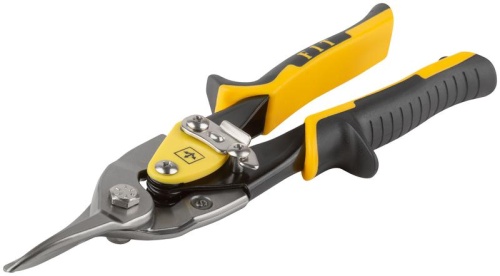 Ножницы по металлу усиленные CrMo Профи, прорезиненные ручки, прямые 250 мм | код 41578 | FIT фото 2