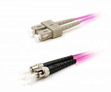 Патч-корд оптический LANMASTER, дуплексный, SC/PC-ST/PC, OM4, LSZH, 5.0 м | код LAN-2SC-2ST/OM4-5.0 | LANMASTER