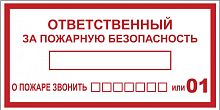 Наклейка "Ответственный за пожарную безопасность" B03 (100х200мм,) PROxima | код an-4-05 | EKF