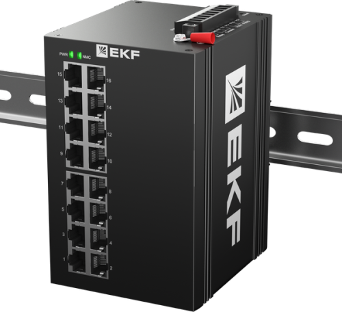 Промышленный управляемый коммутатор уровня L2 ML2-16GTP, 16 портов 10/100/1000Base-T(X) RJ45 c PoE, монтаж на динрейку TSX EKF | код TSX-ML2-16GTP | EKF фото 2