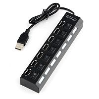 Концентратор USB 2.0 Gembird UHB-U2P7-02, 7 портов, питание, блистер | код UHB-U2P7-02 | Gembird