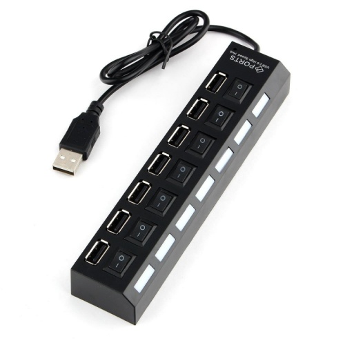 Концентратор USB 2.0 Gembird UHB-U2P7-02, 7 портов, питание, блистер | код UHB-U2P7-02 | Gembird