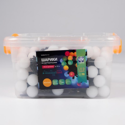 Гирлянда "Шарики" OLDBL70-Y-E 10м 70 желт. светодиод. с доп. соед. до 3-х мод. IP54 SHLights 4690601004406 фото 8