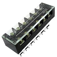 Клеммная колодка винтовая с крышкой RUICHI TB-10006, 12 контактов, 100 А, 600 В, 0,5…10 мм2, корпус пластик модифицированный | код 81036 | Ruichi