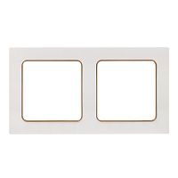 Стокгольм Рамка 2-местная белая с линией цвета шампань PROxima | код EYM-G-303-10 | EKF
