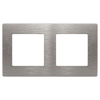Рамка для розеток и выключателей Серия 12 12-5102-16 на 2 поста, Сатин, титан | код Б0065747 | ЭРА