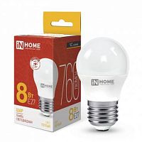 Лампа светодиодная LED-ШАР-VC 8Вт 230В E27 3000К 720лм IN HOME 4690612020563